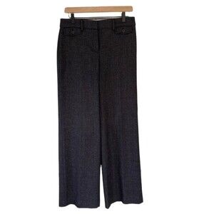 Loft Houndstooth High Waist Straight Wide Leg Trousers Soft Stretchy Academy